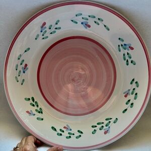 Caleca Italy Handpainted Pink Garden Large Platter